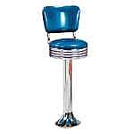 Bar Stool, Classic Teardrop Fountain Stool with Grooved Seat and Back