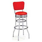 Bar Stool, Double Ring Stool with Back