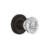 Complete Door Hardware Set - with Rope Rosette with Crystal Knob