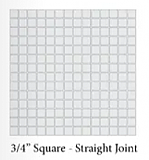 3/4" Unglazed Porcelain Square (Straight Joint) Tile - Designer Series - 22 Colors Available - Sold Per Sheet