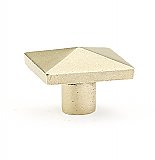 Bronze Square Cabinet Knob - Tumbled White Bronze - 1-1/4"