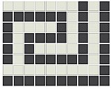 Ionic Greek Key Border Inside Corner in White/Black - 3/4" Square Tiles - Sold Per Sheet