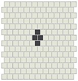 Gatsby Field Tile in White/Black - 3/4" Square Tiles (Broken Joint) - Sold Per Sheet