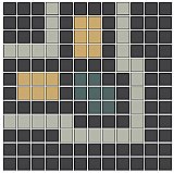 Gatsby Border Inside Corner in White/Black/Light Grey/Green/Peach - 3/4" Square Tiles - Sold Per Sheet