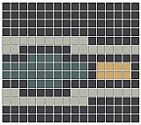 Gatsby Border in White/Black/Light Grey/Green/Peach - 3/4" Square Tiles - Sold Per Sheet