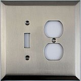 Jumbo Oversized Satin Nickel Stamped Toggle / Duplex Switchplate / Cover Plate