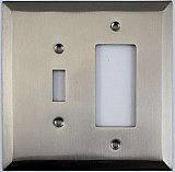 Jumbo Oversized Satin Nickel Stamped Toggle / GFCI Switchplate / Cover Plate
