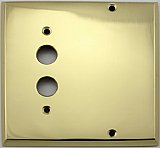 Polished Forged Brass Pushbutton / Blank Switchplate