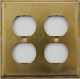Raw Brass Double Duplex Switchplate