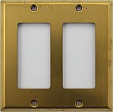 Raw Brass Double GFCI Switchplate