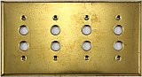 Raw Brass Quad Pushbutton Switchplate