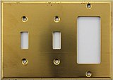 Raw Brass Double Toggle / Single GFCI Switchplate