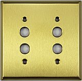Satin Brass Double Pushbutton Switchplate