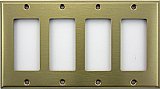 Satin Brass Quad GFCI Switchplate