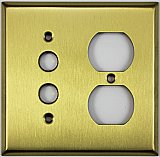 Satin Brass Pushbutton / Duplex Switchplate
