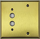 Satin Brass Pushbutton / Blank Switchplate