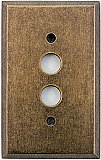 Aged Antique Brass Single Pushbutton Forged Switchplate
