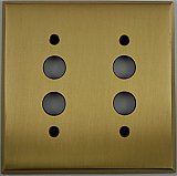 Antique Brass Double Pushbutton Forged Switchplate