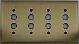Antique Brass Quad Pushbutton Forged Switchplate