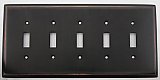 Oil Rubbed Bronze Forged Five Toggle Switchplate