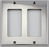 Polished Nickel Forged Double GFCI Switchplate
