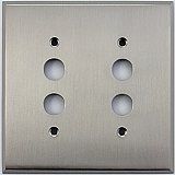 Satin Nickel Double Pushbutton Forged Switchplate