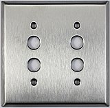 Satin Stainless Double Pushbutton Switchplate