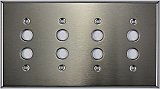 Satin Stainless Quad Pushbutton Switchplate