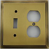 Deco Antique Brass Single Toggle/ Single Duplex Forged Switchplate