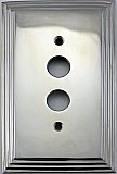 Deco Polished Nickel Single Pushbutton Forged Switchplate