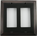 Deco Oil Rubbed Bronze Double GFCI Forged Switchplate