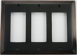 Deco Oil Rubbed Bronze Triple GFCI Forged Switchplate