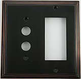 Deco Oil Rubbed Bronze Pushbutton / GFCI Forged Switchplate