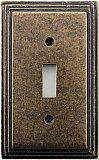Deco Aged Antique Brass Single Toggle Forged Switchplate