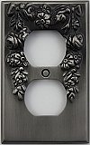 Festoon Antique Pewter Single Duplex Forged Switchplate