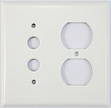 Smooth White Pushbutton / Duplex Switchplate, Stamped Steel