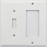 Smooth White Toggle / GFCI Switchplate, Stamped Steel