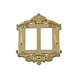 Solid Brass Victorian Switchplate - Unlacquered Polished Brass - Double GFCI