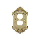 Solid Brass Victorian Switchplate - Polished Brass - Single Duplex