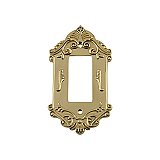 Solid Brass Victorian Switchplate - Polished Brass - Single GFCI