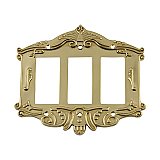 Solid Brass Victorian Switchplate - Unlacquered Polished Brass - Triple GFCI