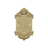 Solid Brass Victorian Switchplate - Polished Brass - Single Blank