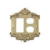Solid Brass Victorian Switchplate - Polished Brass - Duplex/GFCI
