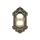 Solid Brass Victorian Switchplate - Antique Brass - Single Duplex