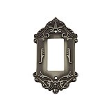 Solid Brass Victorian Switchplate - Antique Pewter - Single GFCI