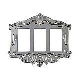 Solid Brass Victorian Switchplate - Bright Chrome - Triple GFCI