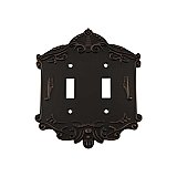 Solid Brass Victorian Switchplate - Timeless Bronze - Double Toggle