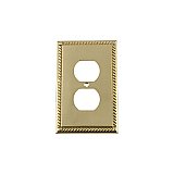 Solid Brass Rope Switchplate - Polished Brass - Single Duplex