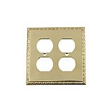 Solid Brass Egg & Dart Switchplate - Unlacquered Polished Brass - Double Duplex