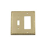 Solid Brass Egg & Dart Switchplate - Polished Brass - GFCI/Toggle